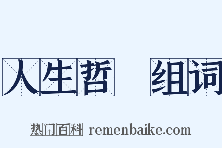 人生哲學组词是什么意思的图片